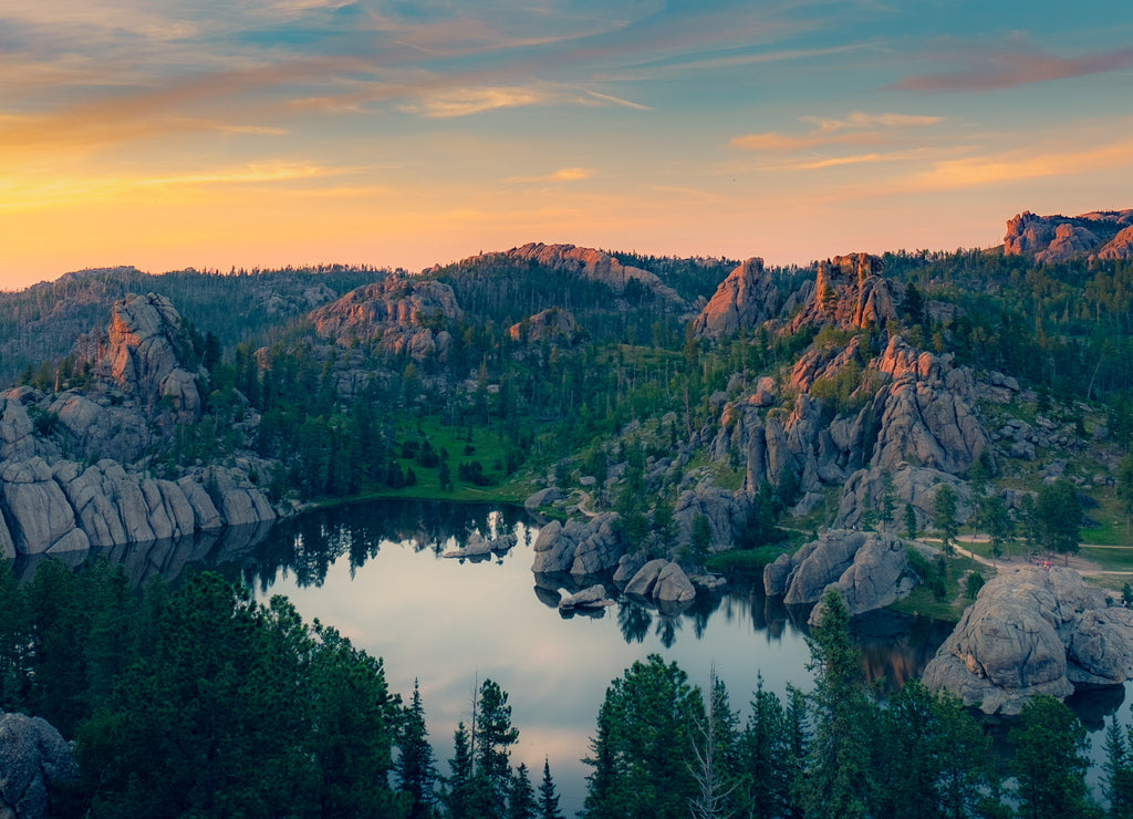 Sunset on Sylvan Lake, South Dakota