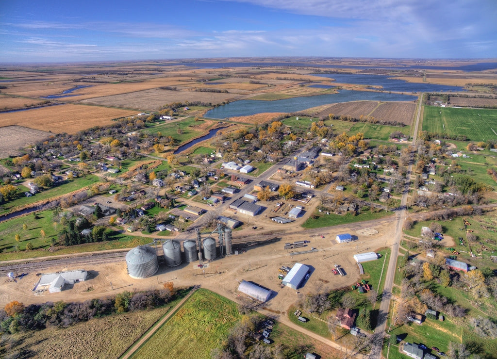 Small Town Willow Lake in Rural South Dakota captured by Drone