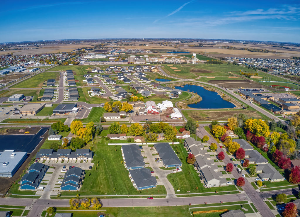 Aerial View of the Sioux Falls Suburb of Harrisburg, South Dakota