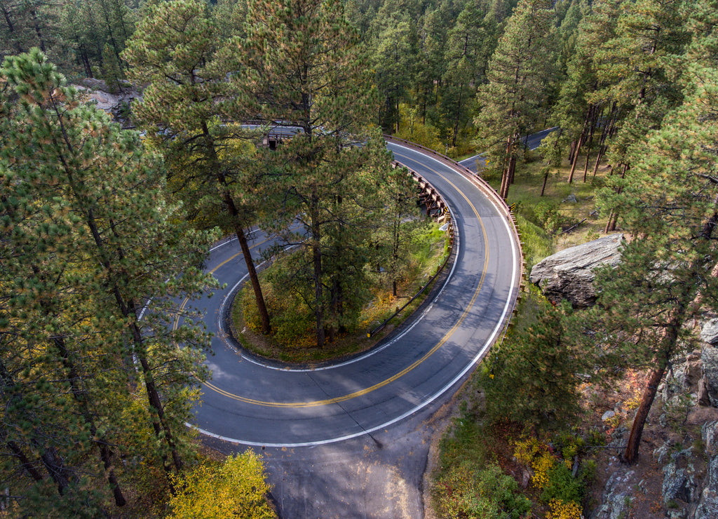 Black Hills Pigtail Bridge in the Black Hills of South Dakota