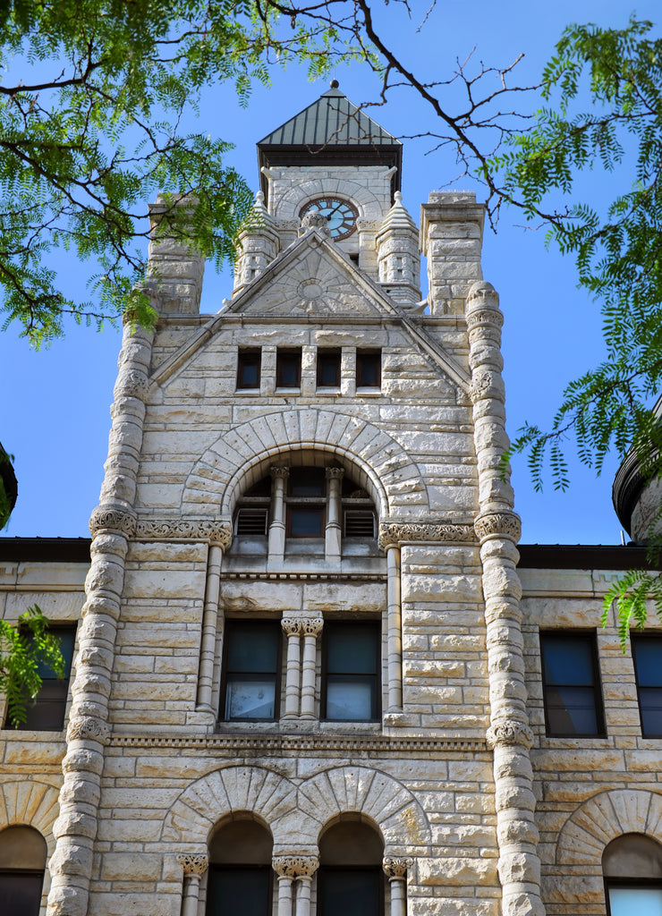 Clock tower in the Wichita-Sedgewick County Historical Museum is in old city hall in downtown, Wichita, Kansas