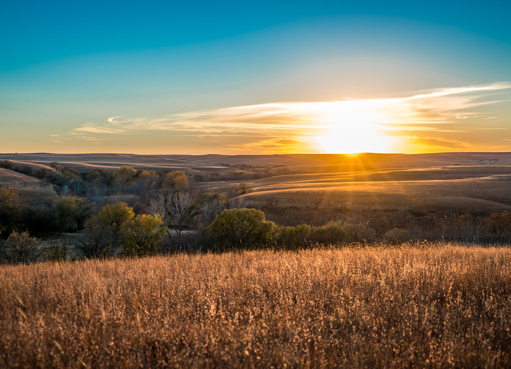 Sunset in the Flint Hills Kansas