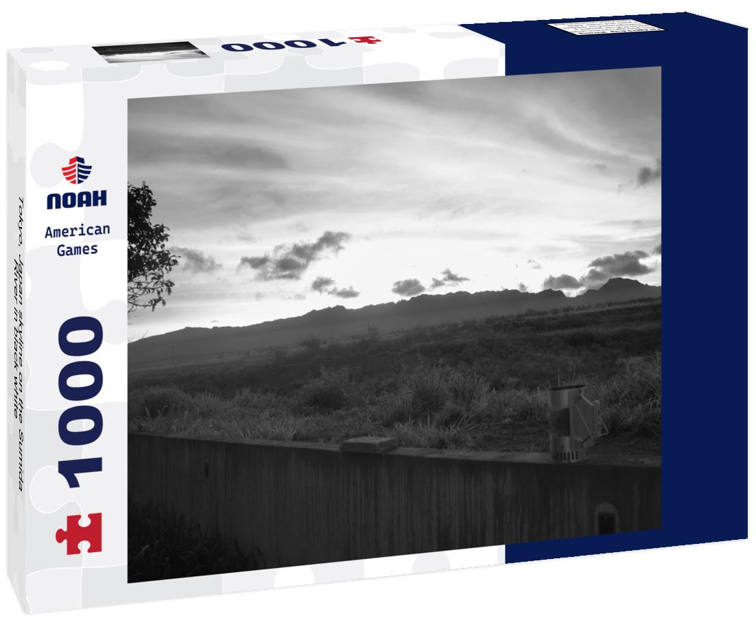 Noah Jigsaw Puzzle Tokyo, Japan skyline on the Sumida River in black white 1000 pieces