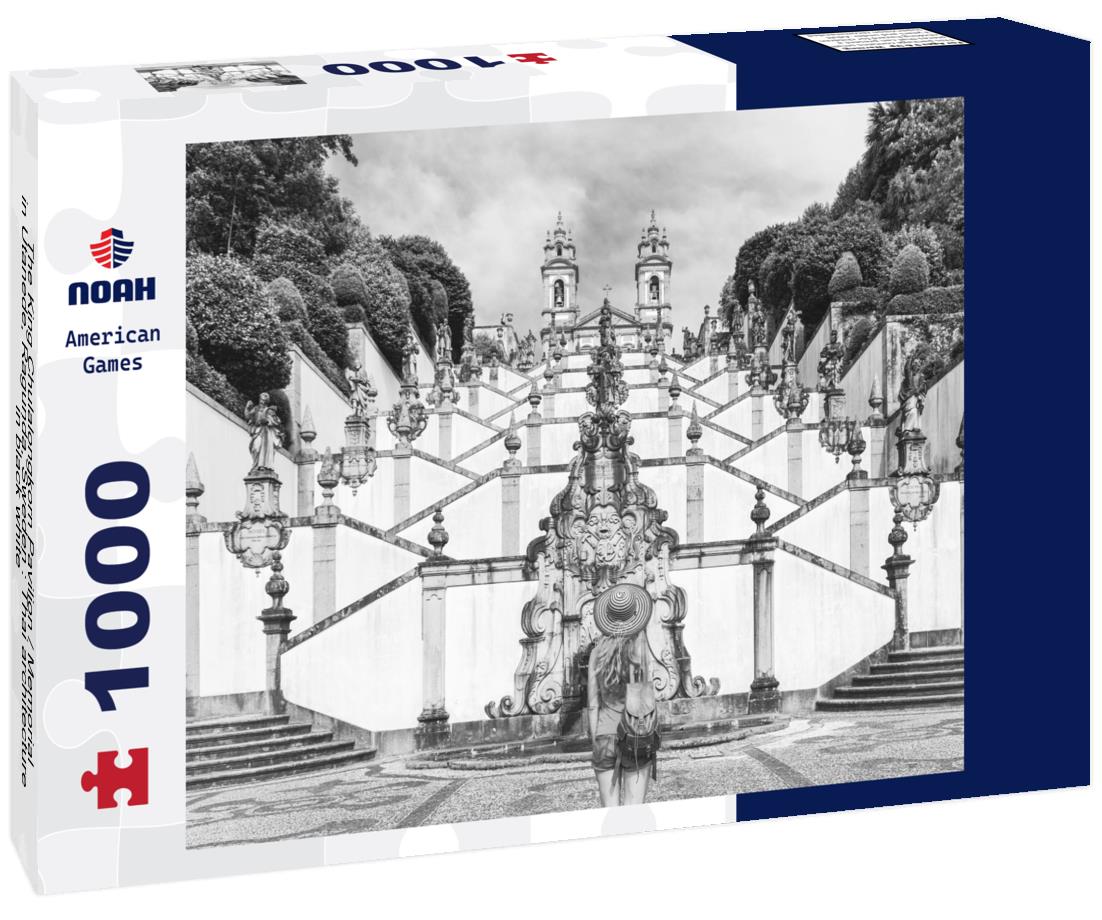 Noah Jigsaw Puzzle The King Chulalongkorn Pavilion / Memorial in Utanede, Ragunda, Sweden : Thai architecture in black white 1000 pieces