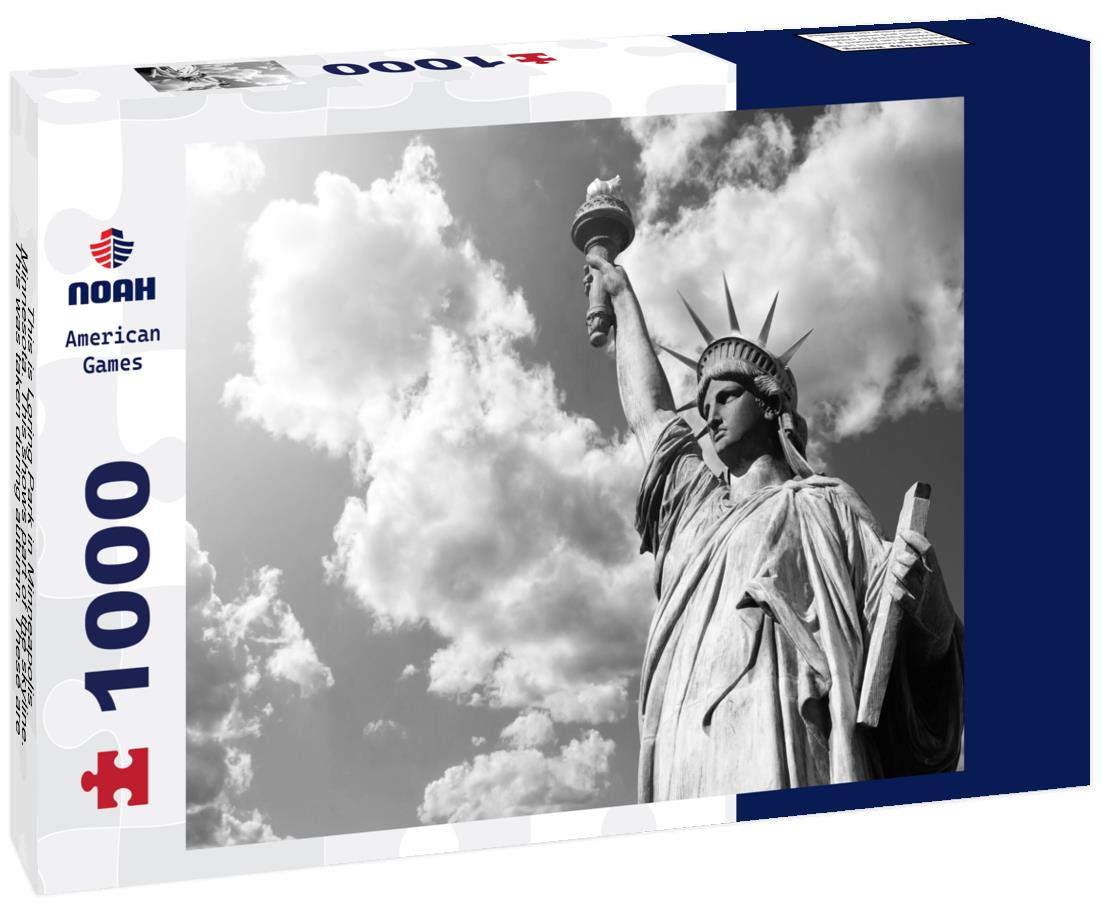 Noah Jigsaw Puzzle This is Loring Park in Minneapolis, Minnesota. This shows part of the skyline. This was taken during autumn. These are Canadian Geese on the lake in black white 1000 pieces