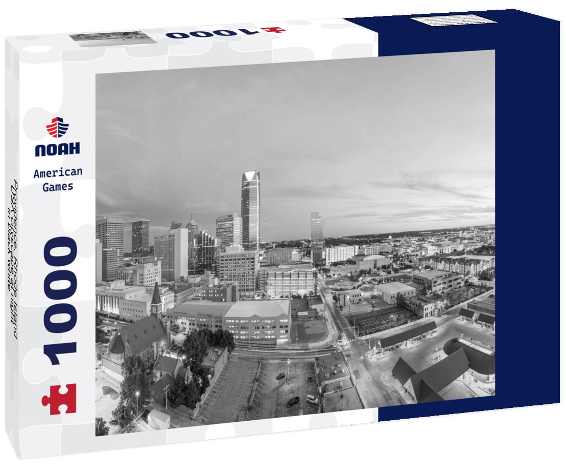 Noah Jigsaw Puzzle Providence, Rhode Island, USA cityscape at night in black white 1000 pieces