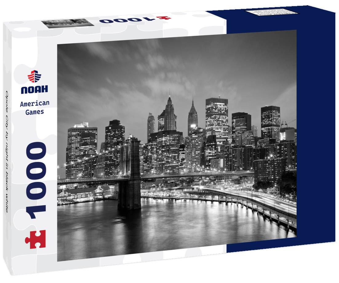 Noah Jigsaw Puzzle Opole City by night in black white 1000 pieces