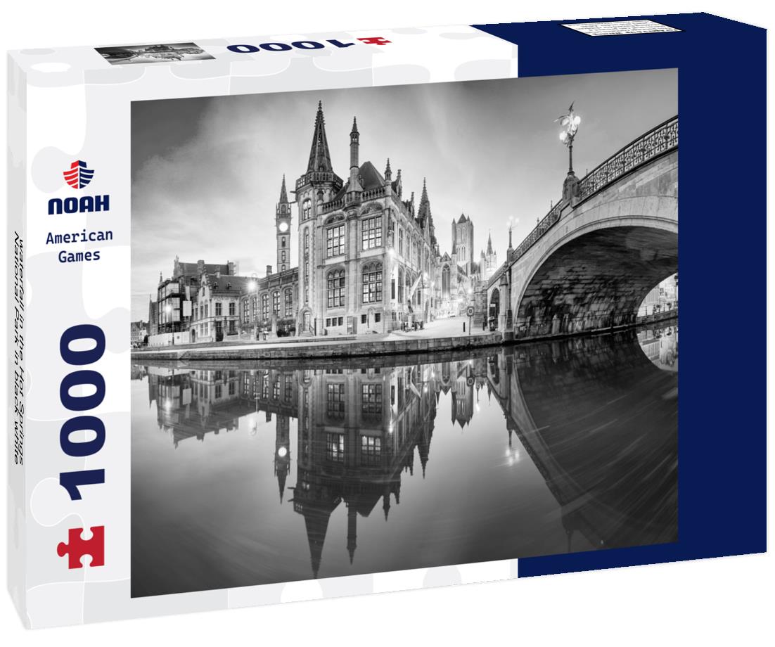 Noah Jigsaw Puzzle waterfall in the Hot Springs National Park in black white 1000 pieces