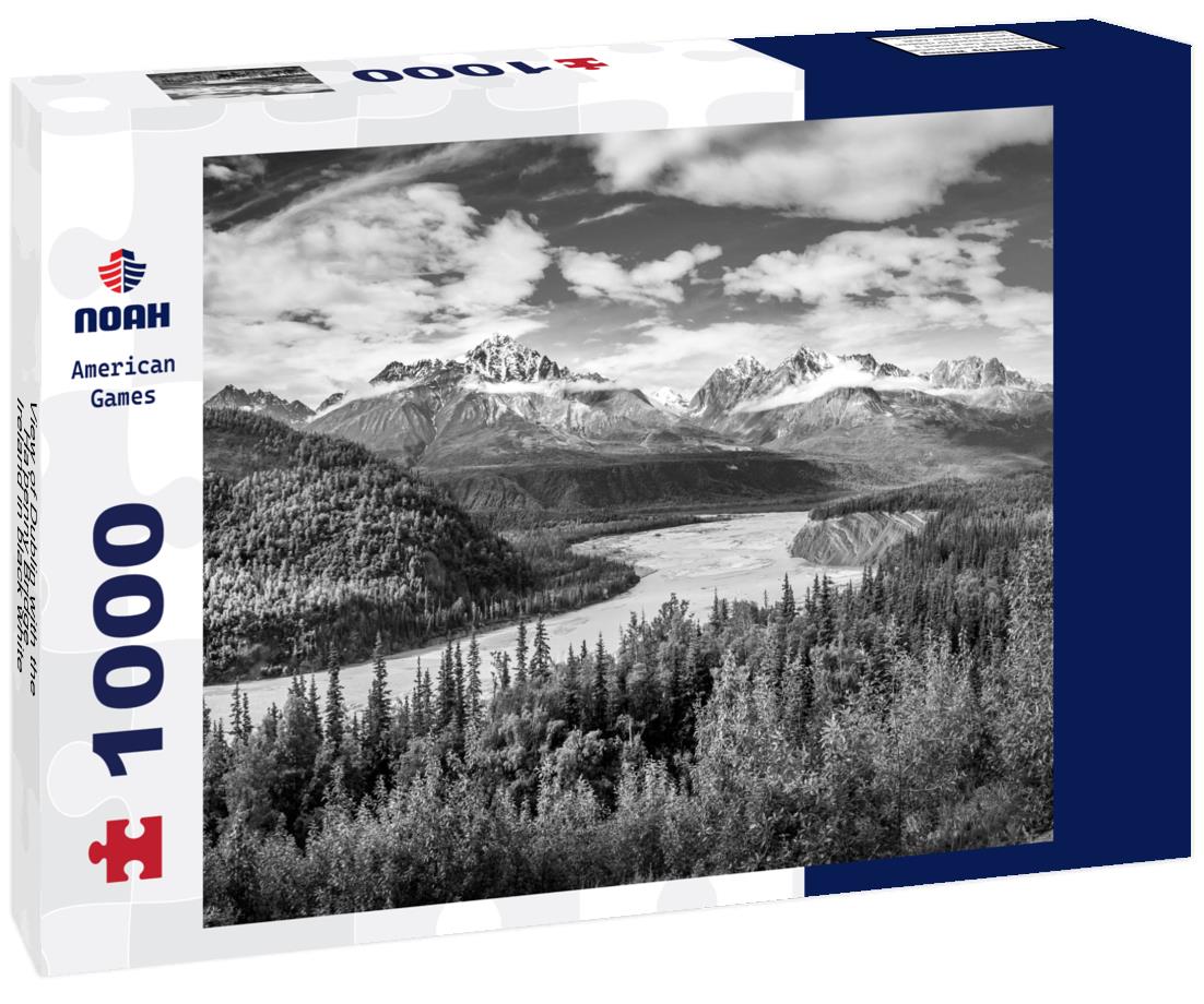 Noah Jigsaw Puzzle View of Dublin with the Ha'penny Bridge - Ireland in black white 1000 pieces