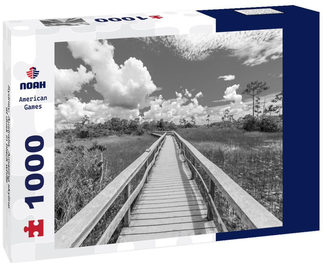 Noah Jigsaw Puzzle Sydney, Australia. Amazing skyline at dusk in black white 1000 pieces