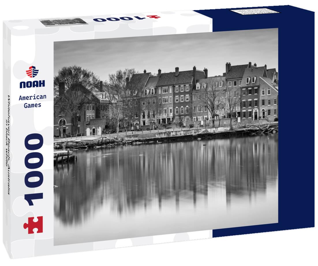 Noah Jigsaw Puzzle Whitehaven Beach, Australia in black white 1000 pieces