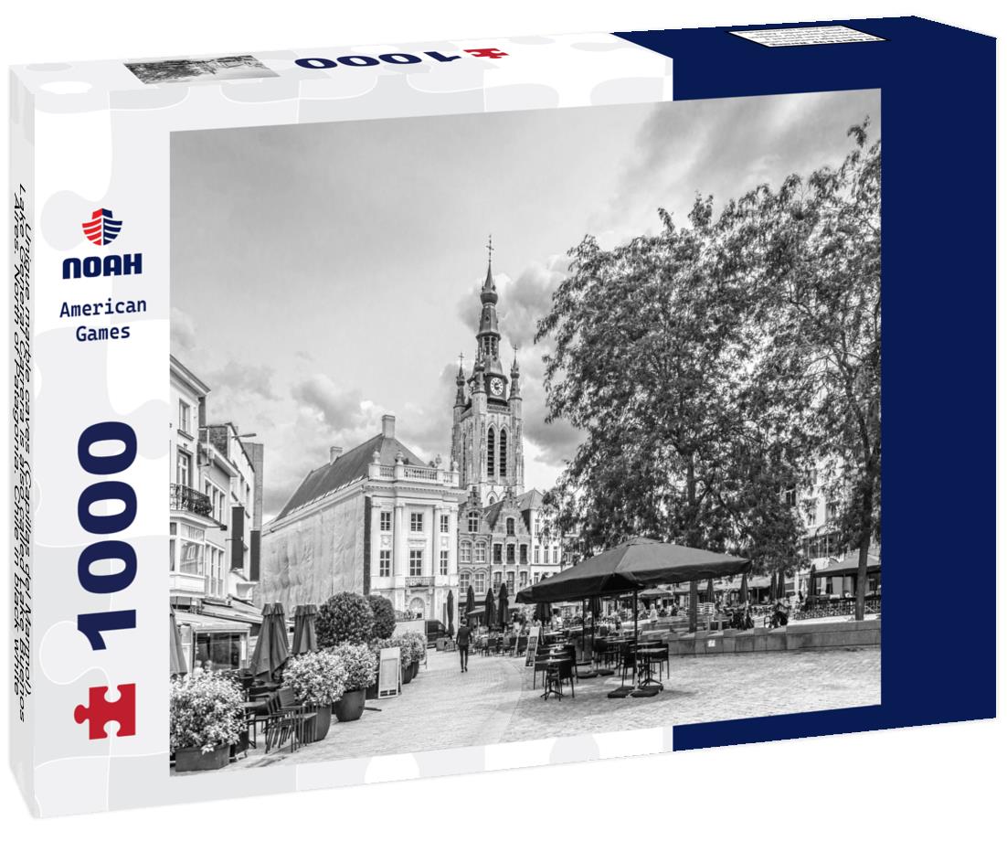 Noah Jigsaw Puzzle Unique marble caves (Capillas del Marmol). Lake General Carrera is also called Lake Buenos Aires. North of Patagonia. Chile in black white 1000 pieces