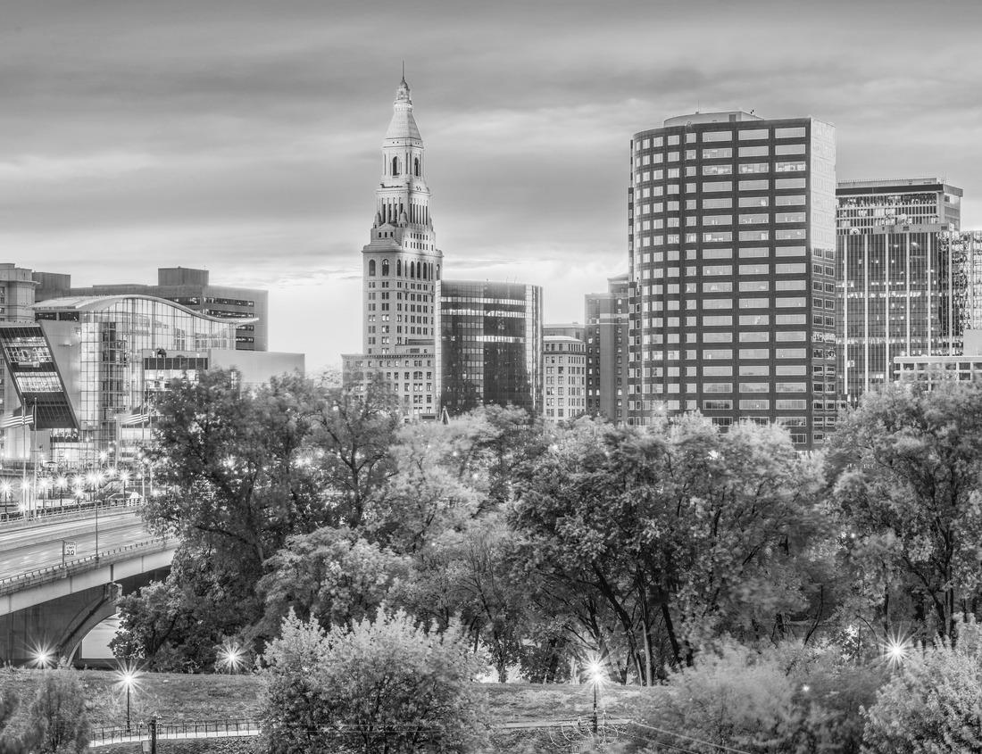 Noah Jigsaw Puzzle Durham, North Carolina, USA downtown cityscape in black white 1000 pieces