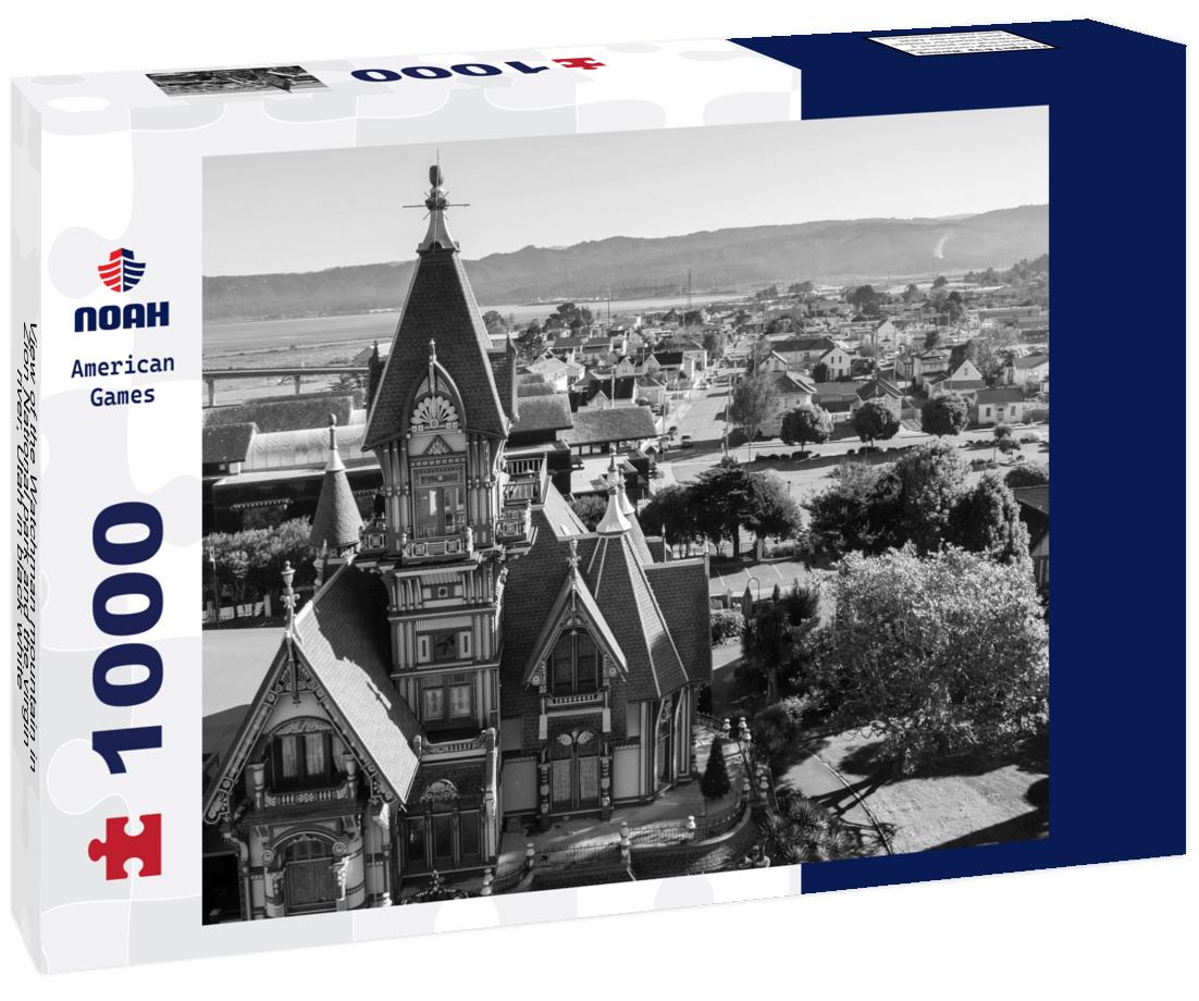 Noah Jigsaw Puzzle View of the Watchman mountain in Zion National park and the virgin river, Utah in black white 1000 pieces