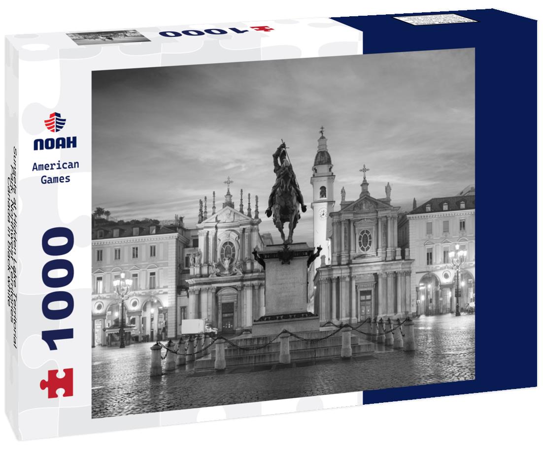 Noah Jigsaw Puzzle Sunsets at Hidden Lake Territorial Park, Northwest Territories, Canada in black white 1000 pieces