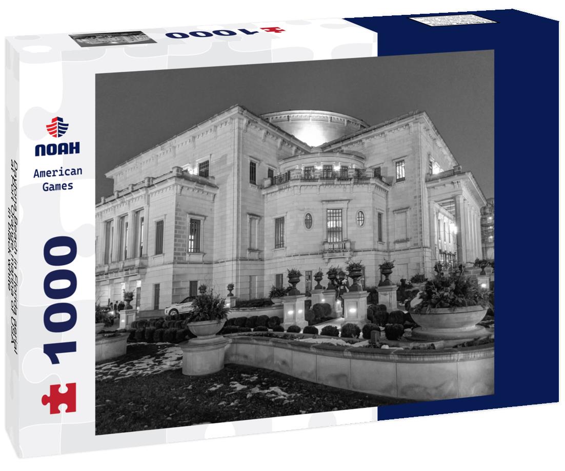 Noah Jigsaw Puzzle Daytona Beach in Florida aerial at Port Orange marina of USA in black white 1000 pieces