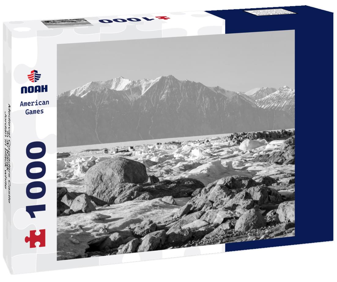 Noah Jigsaw Puzzle Medieval Crusaders Castle in Al Karak - Jordan in black white 1000 pieces