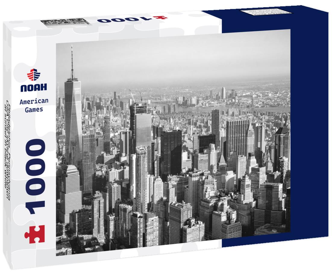 Noah Jigsaw Puzzle Philadelphia, Pennsylvania, USA City skyline downtown at sunset in black white 1000 pieces