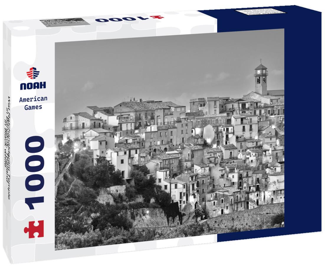 Noah Jigsaw Puzzle Wat Ratchanatdaram Temple in Bangkok, Thailand in black white 1000 pieces