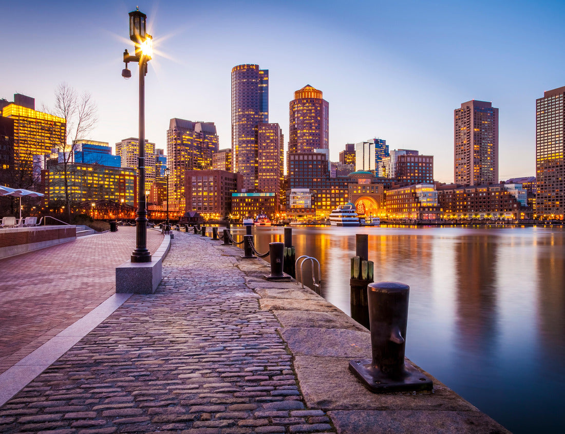 Noah Jigsaw Puzzle The architecture of Boston in Massachusetts, USA at night with its mix of contemporary and historic buildings at Boston Harbor and Financial District 1000 pieces