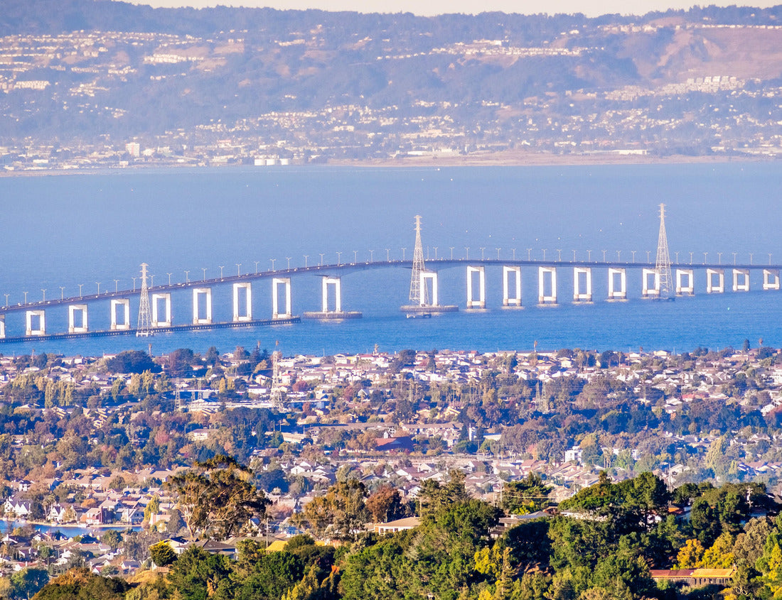 Noah Jigsaw Puzzle Aerial view of San Mateo Bridge, connecting the Peninsula and East Bay; residential areas of Foster City visible in the foreground ; San Francisco Bay Area, California 1000 pieces