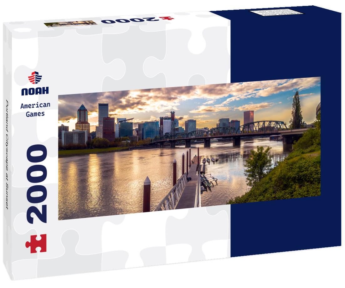 Portland Cityscape at Sunset 2000pc Panoramic Puzzle