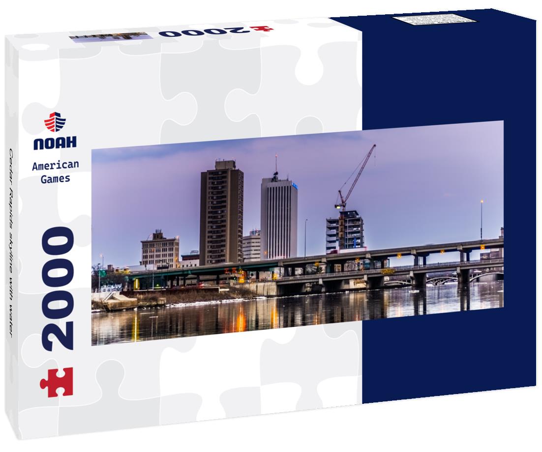Cedar Rapids skyline with water 2000pc Panoramic Puzzle