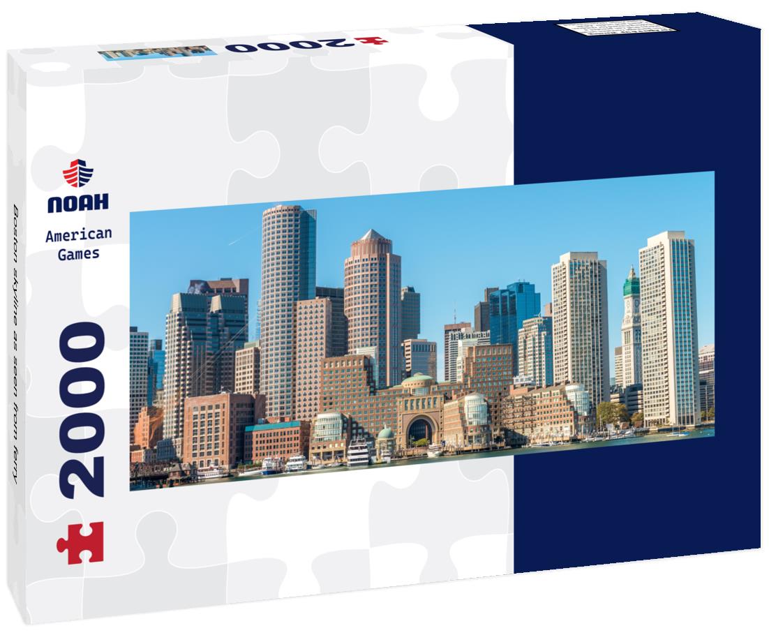 Boston skyline as seen from ferry 2000pc Panoramic Puzzle