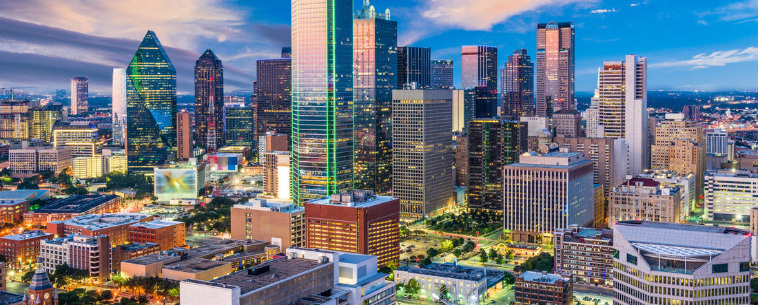 Dallas, Texas, USA downtown skyline 2000pc Panoramic Puzzle