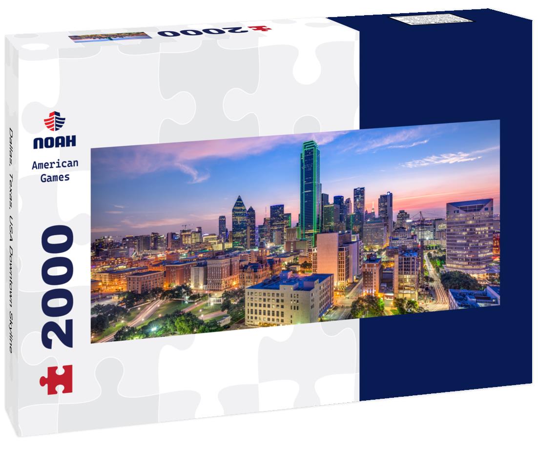 Dallas, Texas, USA Downtown Skyline 2000pc Panoramic Puzzle
