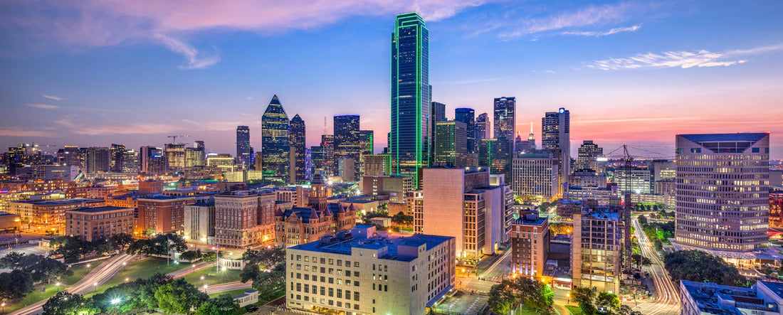 Dallas, Texas, USA Downtown Skyline 2000pc Panoramic Puzzle