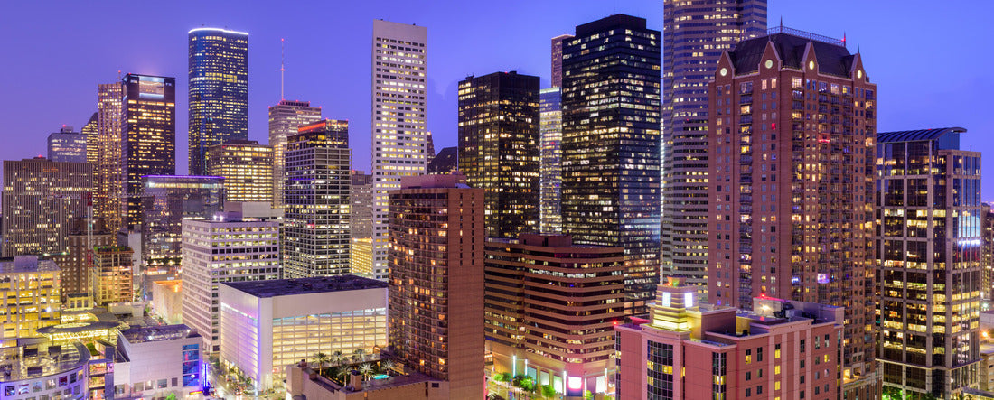 Houston, Texas, USA Downtown skyline 2000pc Panoramic Puzzle