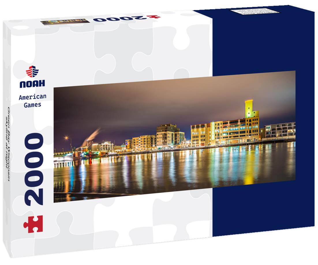 Green Bay Wisconsin skyline at night 2000pc Panoramic Puzzle