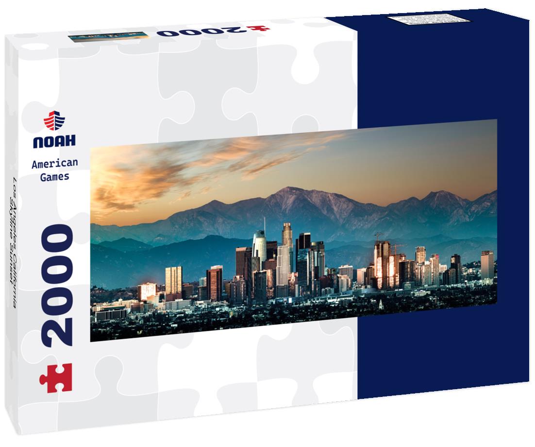 Los Angeles California Skyline Sunset 2000pc Panoramic Puzzle