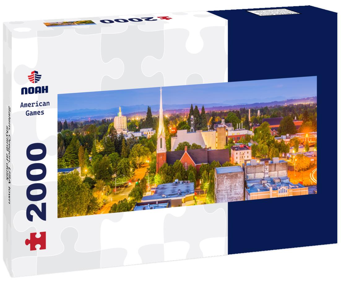 Salem, Oregon, USA town skyline at dusk 2000pc Panoramic Puzzle