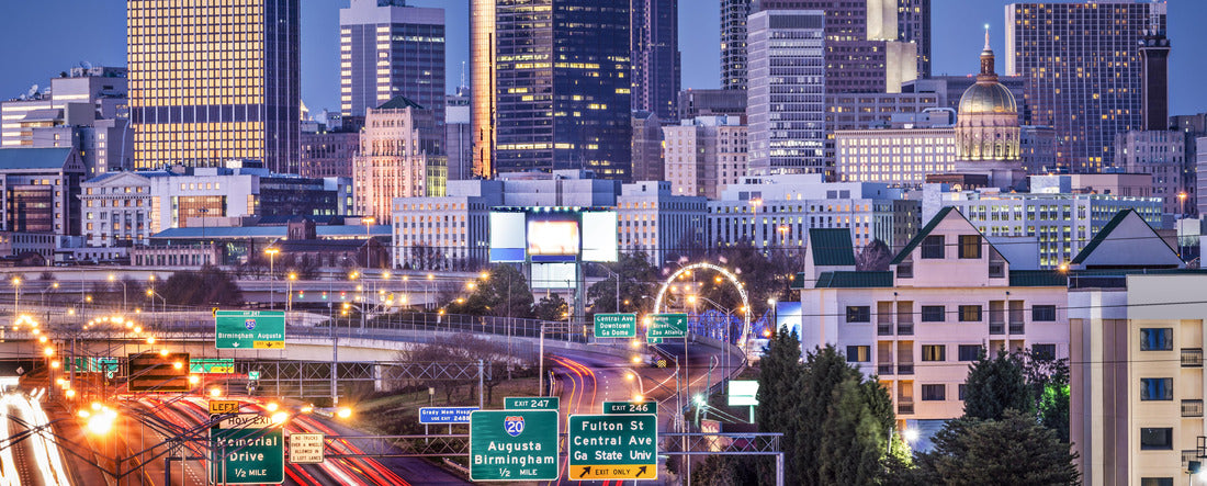 Atlanta, Georgia, USA twilight rush hour 2000pc Panoramic Puzzle