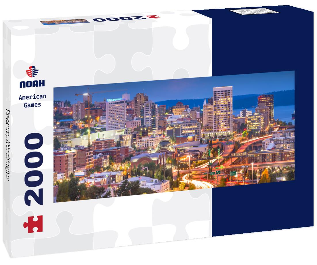 Tacoma, Washington, USA skyline at night 2000pc Panoramic Puzzle