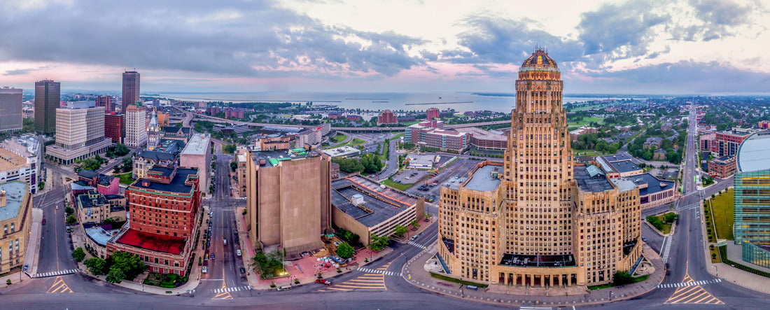 Buffalo New York downtown urban city view 2000pc Panoramic Puzzle