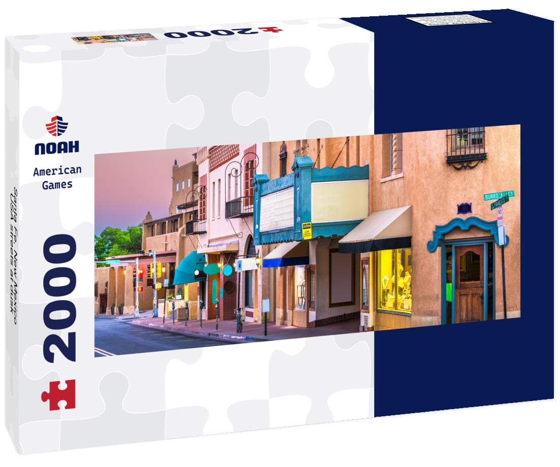 Santa Fe, New Mexico, USA streets at dusk 2000pc Panoramic Puzzle