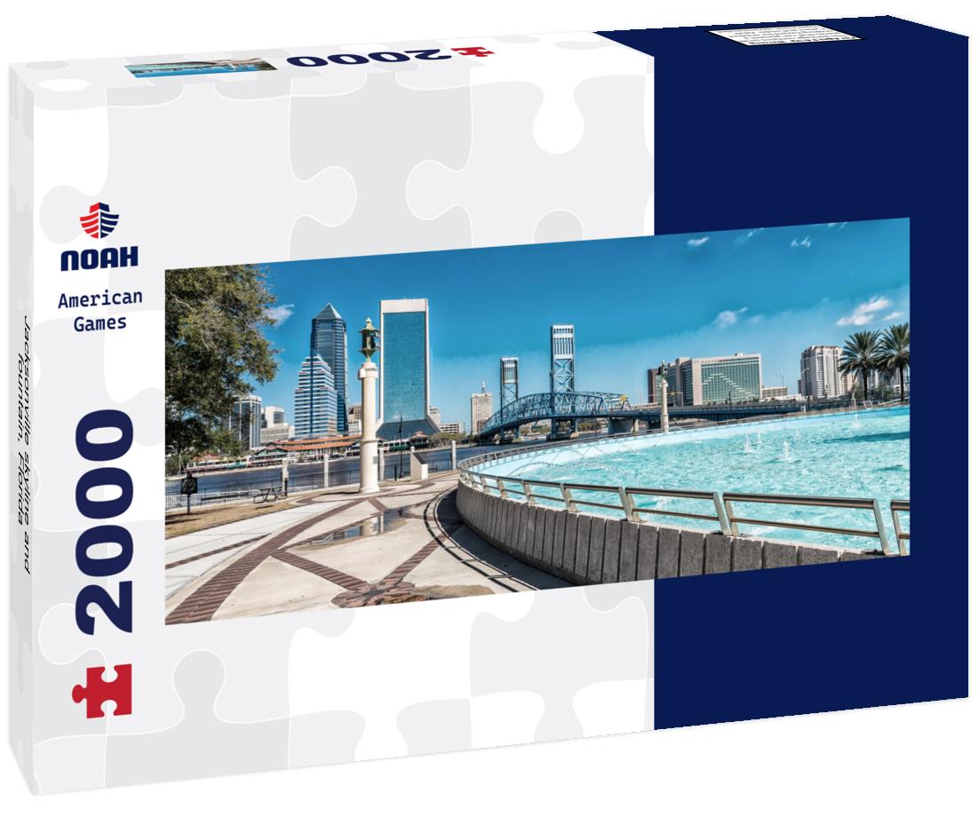 Jacksonville skyline and fountain, Florida 2000pc Panoramic Puzzle