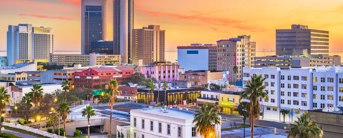 Corpus Christi, Texas, USA skyline at dusk 2000pc Panoramic Puzzle