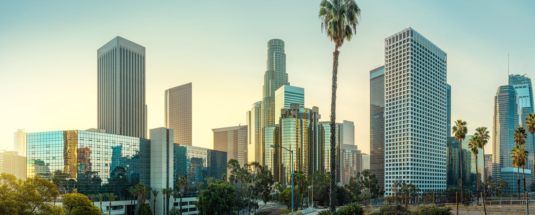 Los Angeles skyline at sunrise, California 2000pc Panoramic Puzzle