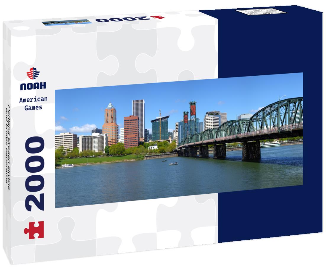 Portland Oregon skyline and bridge 2000pc Panoramic Puzzle