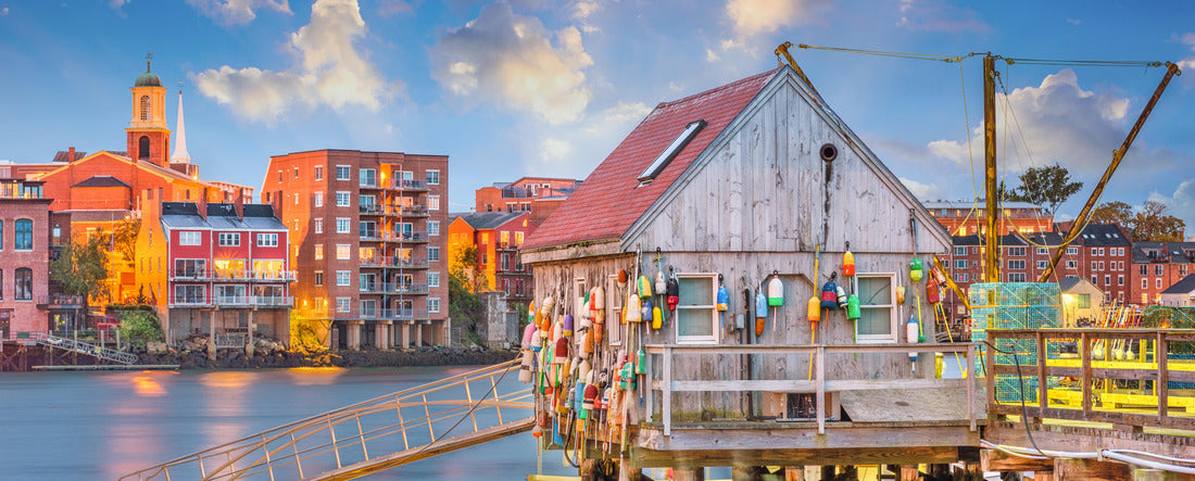 Portsmouth, New Hampshire, USA on the river 2000pc Panoramic Puzzle