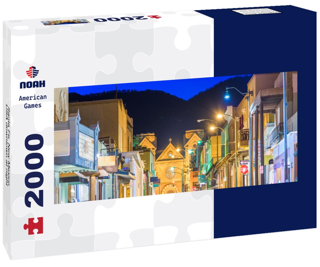 Santa Fe, New Mexico, USA downtown at night 2000pc Panoramic Puzzle