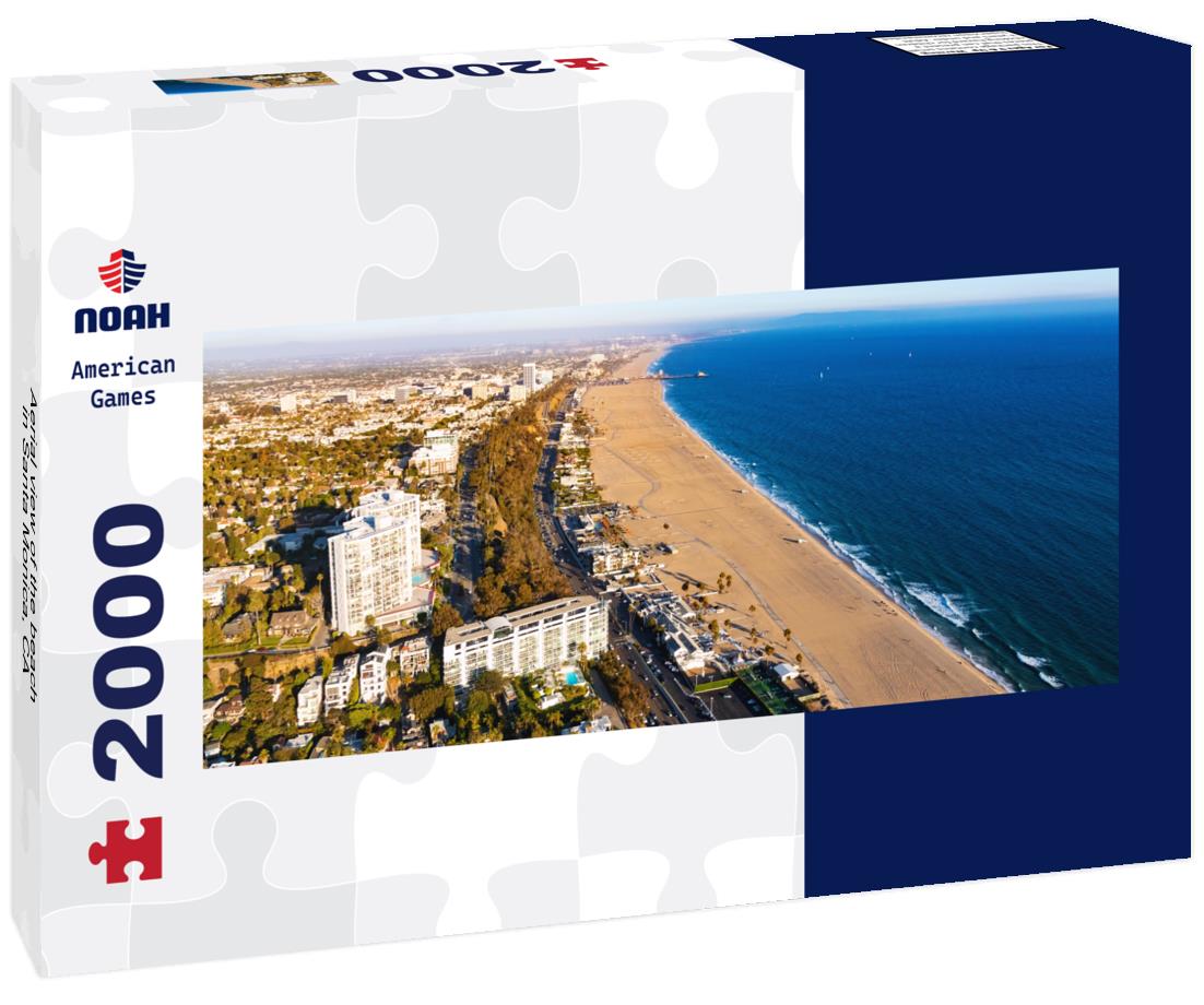 Aerial view of the beach in Santa Monica, CA 2000pc Panoramic Puzzle