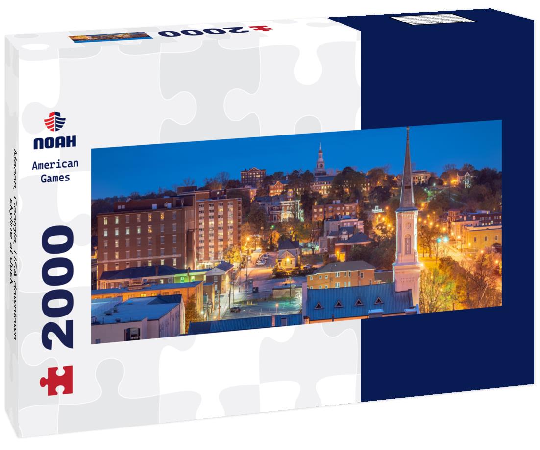 Macon, Georgia, USA downtown skyline at dusk 2000pc Panoramic Puzzle