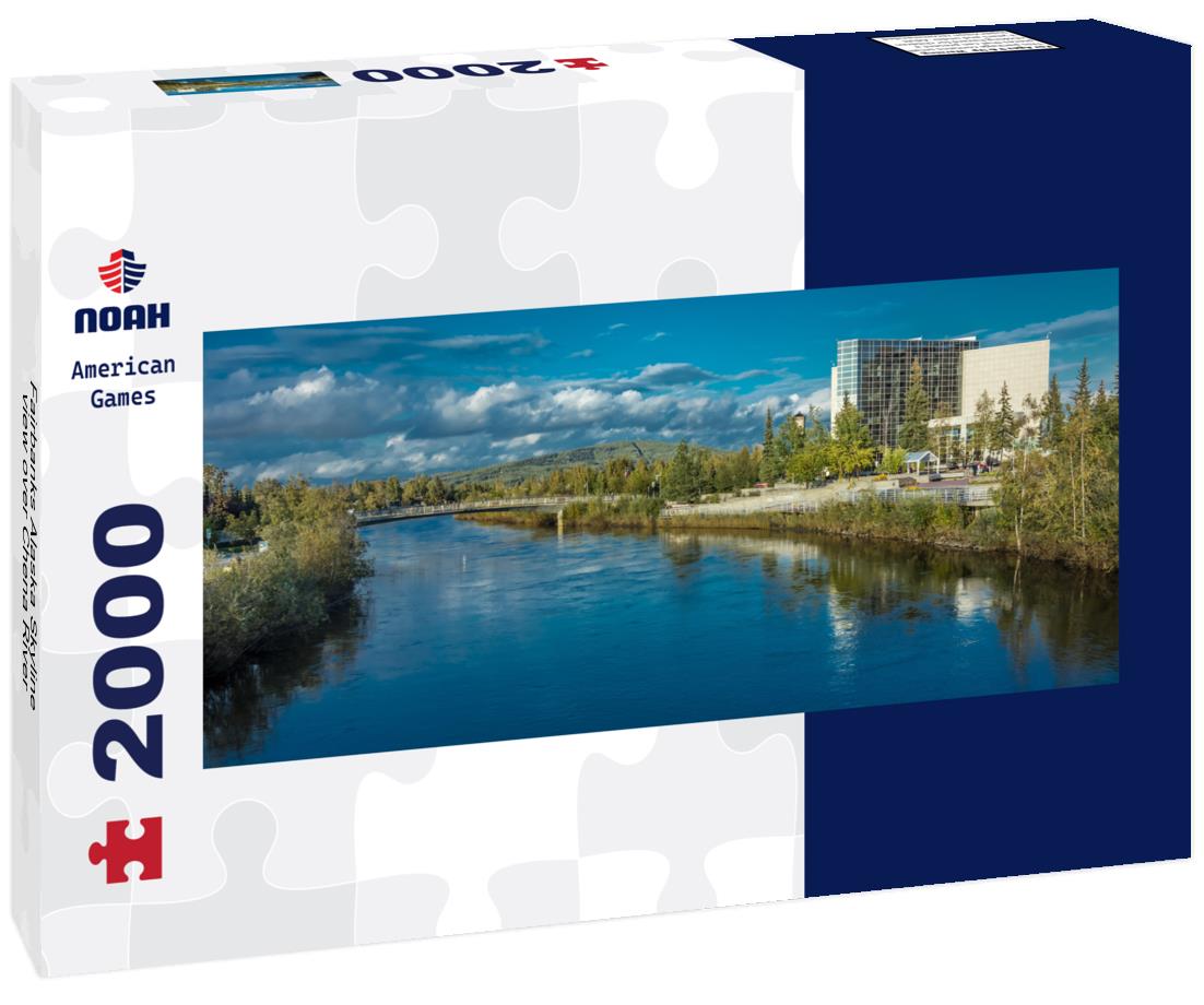 Fairbanks Alaska Skyline view over Chena River 2000pc Panoramic Puzzle