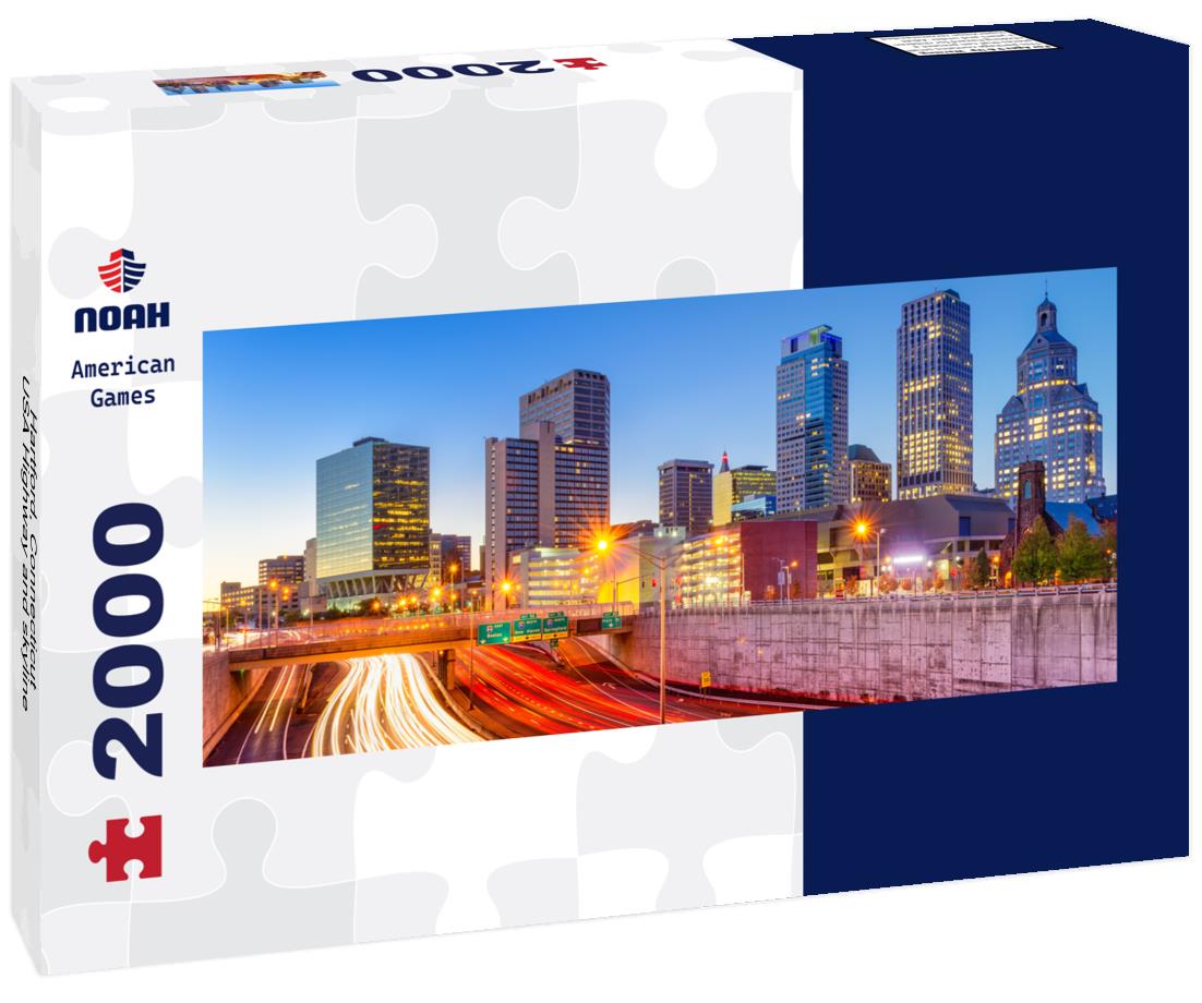 Hartford, Connecticut, USA Highway and skyline 2000pc Panoramic Puzzle