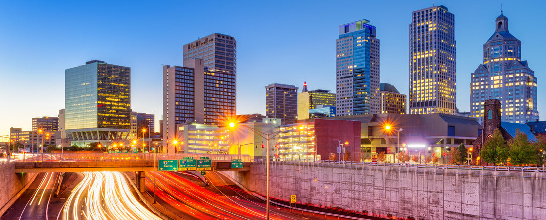 Hartford, Connecticut, USA Highway and skyline 2000pc Panoramic Puzzle